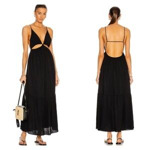 NWT JONATHAN SIMKHAI Calliope Black Cutout Backless Maxi Dress Large